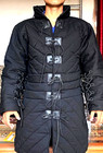 Medieval Black Gambeson Armor Jacket Leather Aketon Quilted Coat Larp Costume