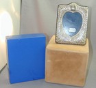 Vint Sterling Silver Repousse Picture Frame Nib English Hallmarks Heart Opening