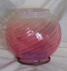 Swirled Pink Cranberry Shade For Gas Lamp Or Fixture