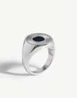 Natural Black Onyx Gemstone Ring 925 Sterling Silver Ring Signet Mens Ring