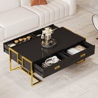 Modern Rectangular Coffee Table With Storage Drawers For Living Room Office