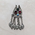 Kuchi Pendant Vintage Tribal Jewelry With Paisley Dangles Afghan  21459 