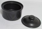 Pfaltzgraff  Midnight Sun Black  5   Butter Tub With Lid
