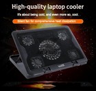 5 Quiet Fans Laptop Cooling Pad Stand Dual Usb Ports For 11-17 Inch Notebook