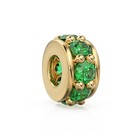5mm 18k Solid Gold Emerald Eternity Rondelle Spacer Bead For Jewelry Making