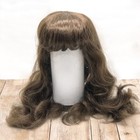 Mini-world Doll Wig Size 14 15 Brunette Wavy Long Dark Brown Bangs
