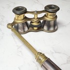 Vintage Lemaire French Opera Glasses Mother Of Pearl Mop  w  Handle 