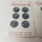 Vintage Lansing Two-hole Buttons New Old Stock Gray Shiny Eye Cut On Card
