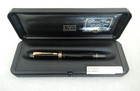 Parker Duofold Centennial Black Gold Fountain Pen 18k Nib Box Paper 1996 New
