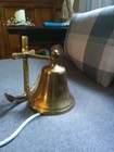 Nautical Antique Finish Brass Bell With Anchor Ship Boat Wall Mount Decor Bell