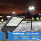 300w 42000lm Led Parking Lot Light With Slip Fitter Mount dusk To Dawn Photocell