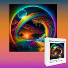 Rainbow Fantasy Wood Jigsaw Puzzle Square Shape Adults Kids Small a5  39 99 Nib