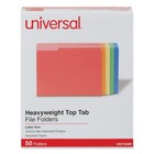 Universal 16466 1 3-cut Tab File Folders - Letter  Assorted Colors  50 pk  New