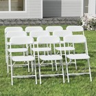 10 Pack White Folding Chairs  Plastic Folding Chairs Outdoor Indoor  3