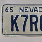 Rare Vintage 1965 Nevada License Plate W  Ham Radio Call Tag Handle K7rqu Read   
