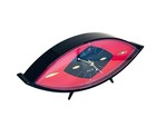 Sleek Atomic Age Saca Red And Black Wind Up Mid-century Desk Clock