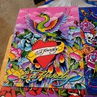 Lisa Frank Ed Hardy Lot Of 4 Portfolio Pocket Folders Skull Fish Bird