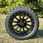 14  Black Golf Cart Wheels Tires 23x10-14 All Terrain  quiet Ride   Ezgo Club Ca