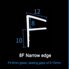 2m F-type Bath Shower Screen Door Seal Strip For Glass Thick 8mm Gap 0-10mm