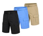 Men s Cotton Stretch Twill Cargo Shorts With Belt  3-pack 