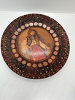 Vintage Romanian Folk Art Wooden Plate Handcrafted Decorative 8 5   