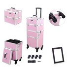Makeup Train Case Rolling Cosmetic Trolley Large Capacity Travel Organizer