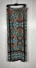 Cato Plus Size 14 16w Maxi Skirt Boho Floral Print Pull-on Turquoise Brown