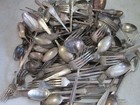 Vtg Silverplate Lot Flatware   Silverware Marked Unmarked Various Makers 10 lbs