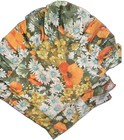 Vtg 70 s Flower Power Big Ruffle Pillow Shams Pair Standard Size White Yellow