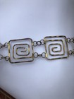 Vintage Goldtone Chunky Square Design Chain Belt Boho Festival
