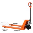 Hand Pallet Jack With 27  W X 48  L Forks  5500 Lb  Capacity For Warehouse Use