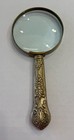 Vintage Style Brass Magnifying Glass Ornate Embossed Handle