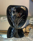 Vintage Japanese Vase With Iris And Dragonfly Motif 