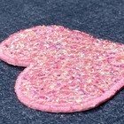 Confetti Heart Applique Patch - Embroidered Pink Sparkly Badge 2 75   iron On 