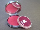      Vtg Elmo Rouge Compact    paint Brush   Red   Silver Enamel    unused Art Deco
