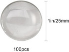 100pcs 25mm Glass Dome Cabochons Clear Round Tiles  Transparent Half Round Flat