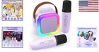 Compact Karaoke Machine For Kids   Adults     Dual Microphones   Fun Voice Effects