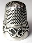 Antique Stern Bros  Sterling Silver Thimble  Inverted Louis Xv Element  C1900s