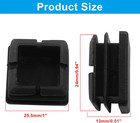 12 Pack 1  Square Plastic Plugs  Black Tubing End Caps Plugs Insert For Square T