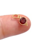 Tiny Gold Charm Solid 9k Gold Pendant Handmade Garnet Gold Charm Gift For Her