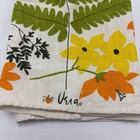 Vintage Vera Neumann Tea Towel Botanical Fern Floral Kitchen Linen Decor Mod