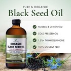 16 Oz Organic Black Seed Oil - 100  Pure Cold Pressed Cumin Nigella Sativa Fresh
