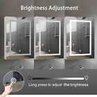 Bathroom Led Lighted Mirror Cabinet Wall Medicine Cabinet Touch Switch W shelves