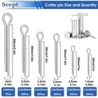 304 Stainless Steel Cotter Pins Assortment Kit - 200 Pcs For Hitch Pin Lock