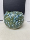 Arnels Vintage Pottery Blue green white Ceramic Planter Flower Pot