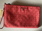 New Michael Kors Jet Set Charm Large Top Zip Wristlet Geranium Pink