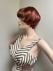 Vtg Swimsuit 1950s Rose Marie Reid Brown Cream Stripe One Piece