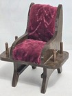 Vintage Wooden Tiny Rocking Chair Pin Cushion Holder Thread Holder Red