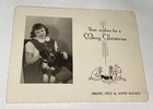 Rare Antique Vintage American Holiday Merry Christmas Pet Dog Snapshot Photo  Us