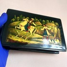 Wooden Casket Ukrainian Evening Village Of Lovers Cossack Mamay Vintage Handmade